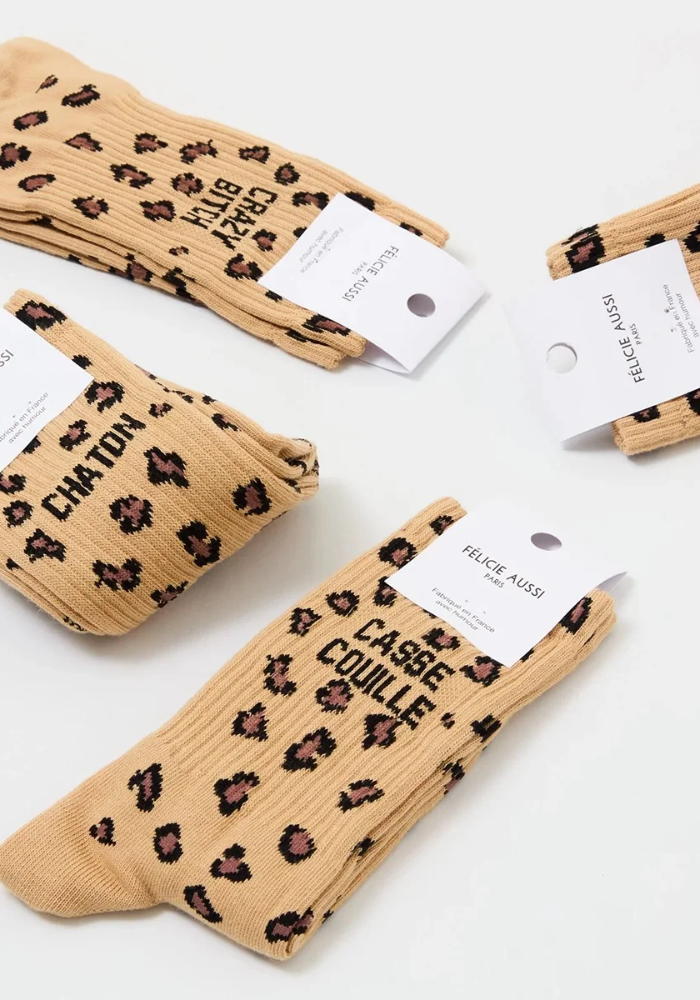 Chaussettes Connasse Motif Léopard - Félicie Aussi