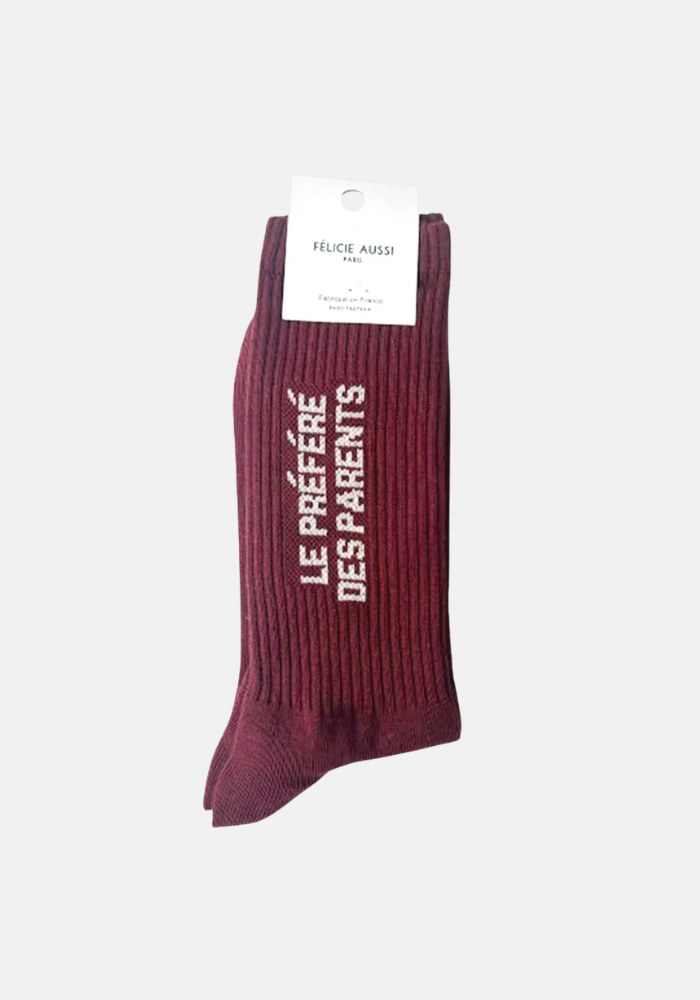 Chaussettes Le Préféré Des Parents Bordeaux - Félicie Aussi