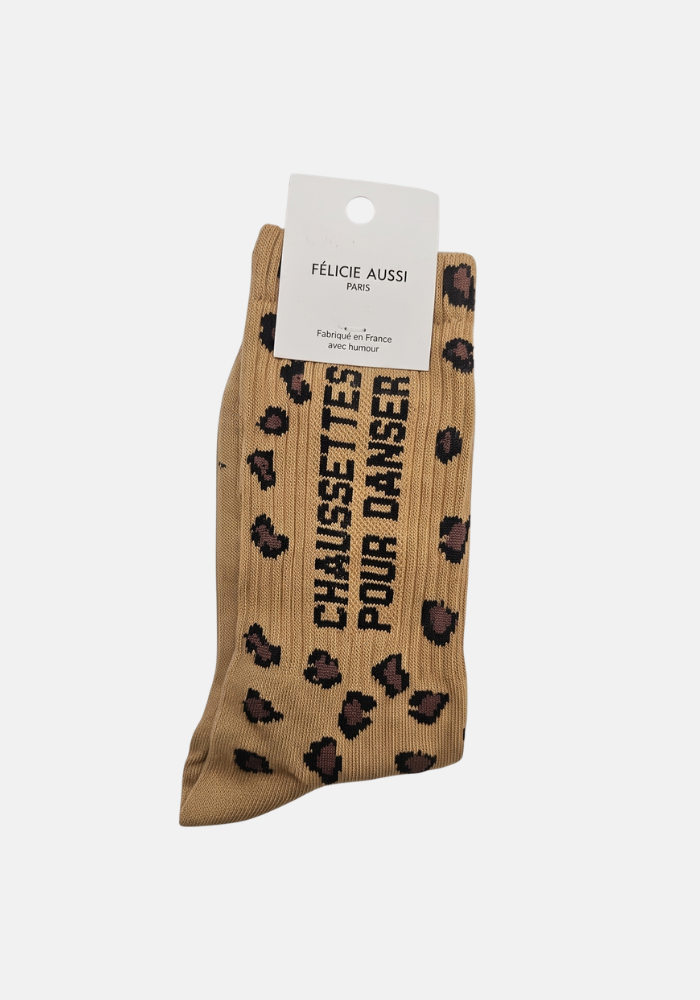 Chaussettes Pour Danser Motif Léopard - Félicie Aussi