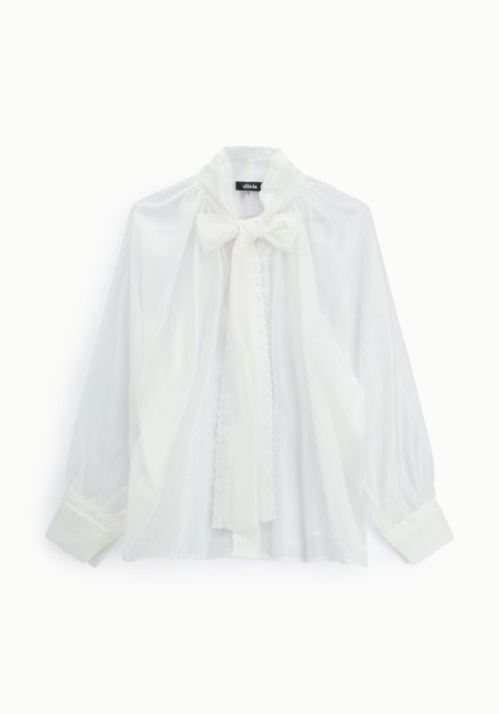 Chemise Cravate À Nouer Blanc - Dixie