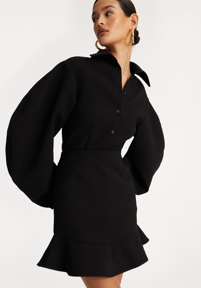 Chemise Suiting Fitted Noire - Rotate