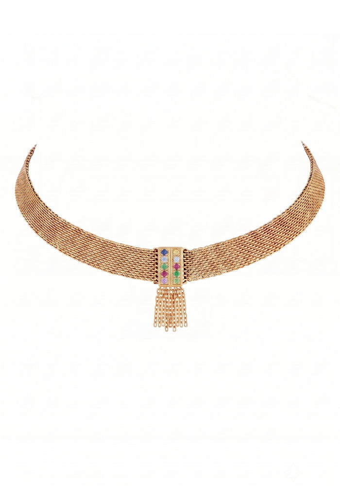 Choker Maille Épaisse Multicolore - Marie-Laure Chamorel