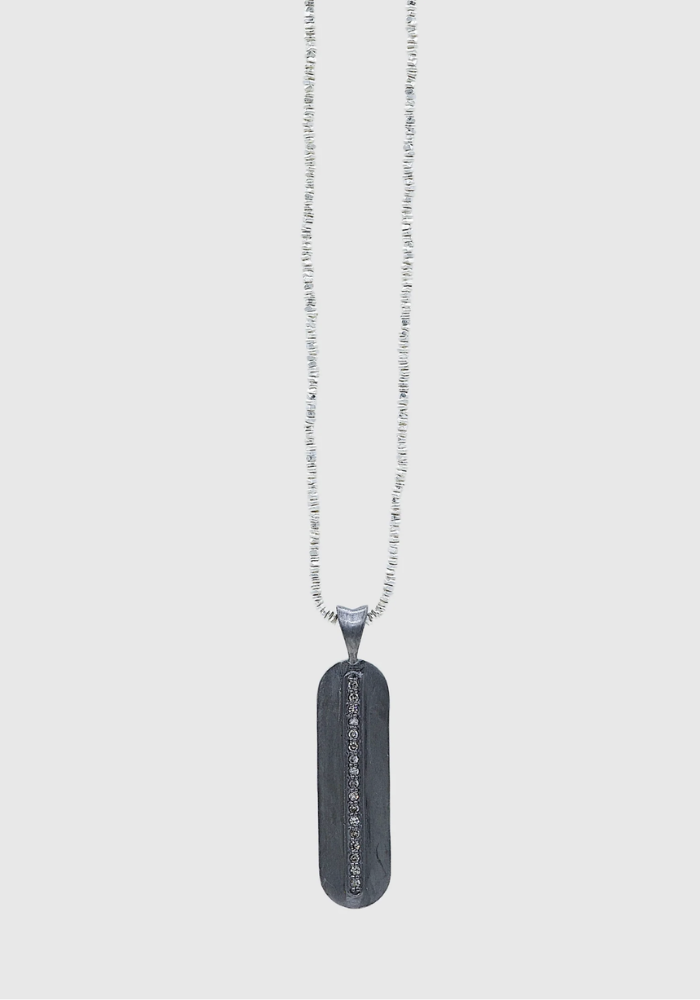Collier Pépite Saphale Rhodié - Baya Creation Paris