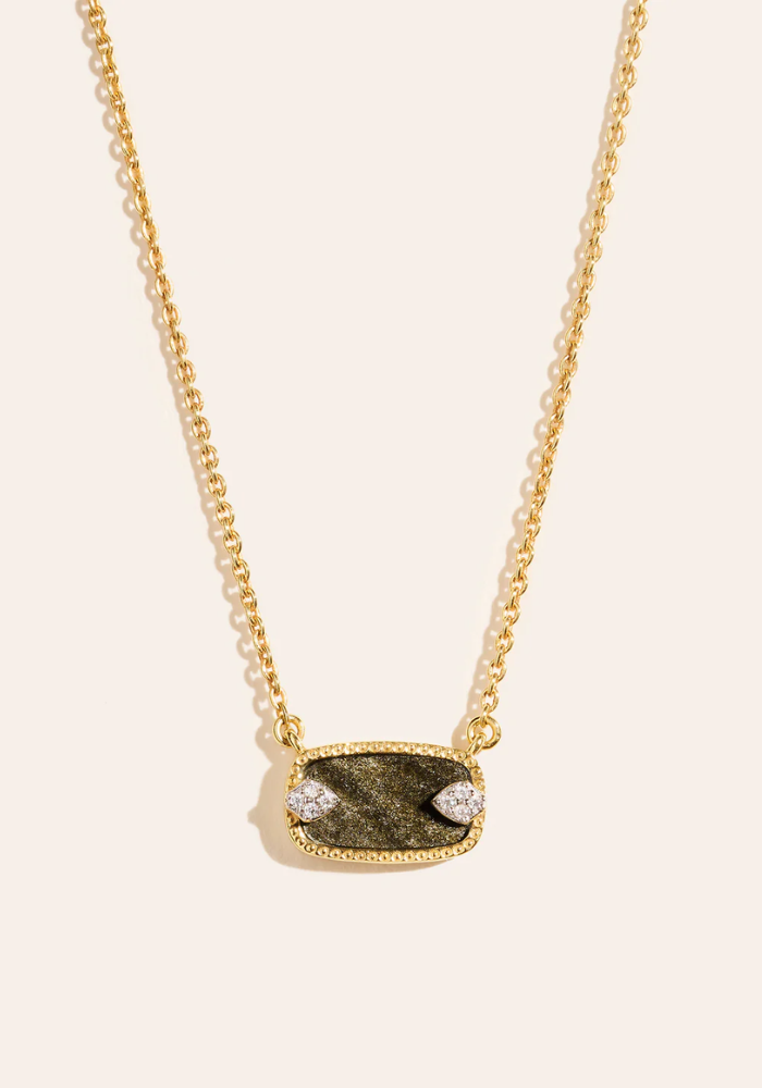 Collier Sangha Obsidienne Doré - Be Maad