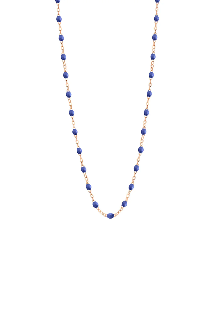 Collier Classique Gigi Or Rose Et Résines Bleuet 42cm - Gigi Clozeau