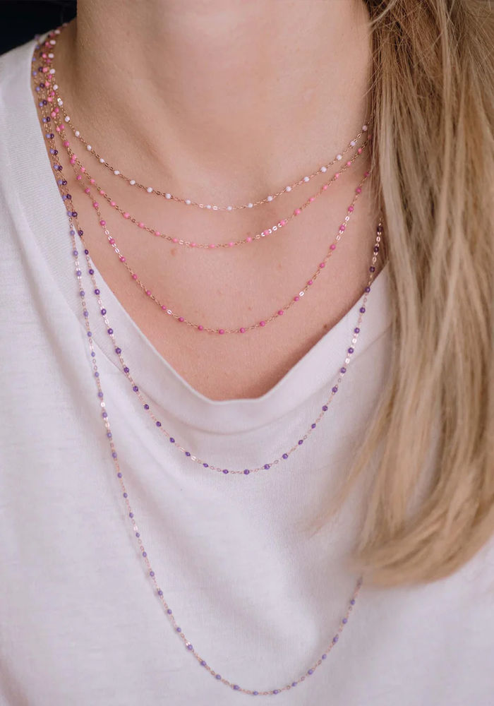 Collier Classique Gigi Or Rose Et Résines Bonbon 42cm - Gigi Clozeau