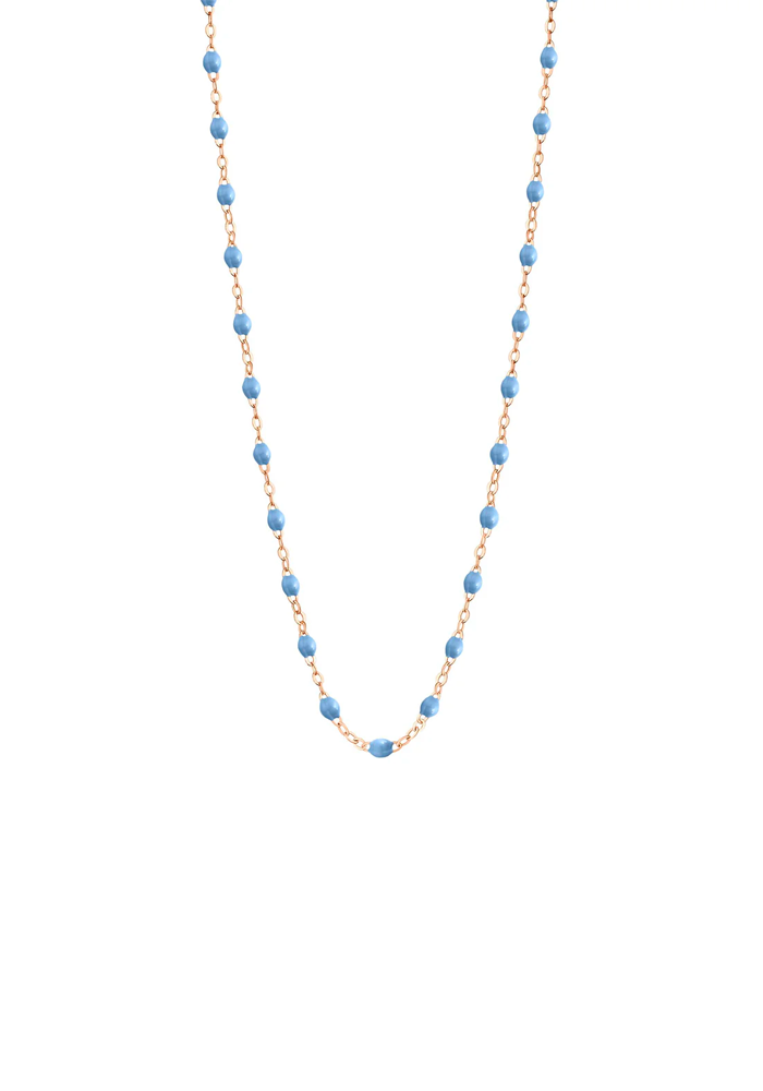 Collier Classique Gigi Or Rose Et Résines Ciel 42cm - Gigi Clozeau