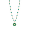 Flower Necklace Rose Gold Diamond And Emerald Green Resins 42cm