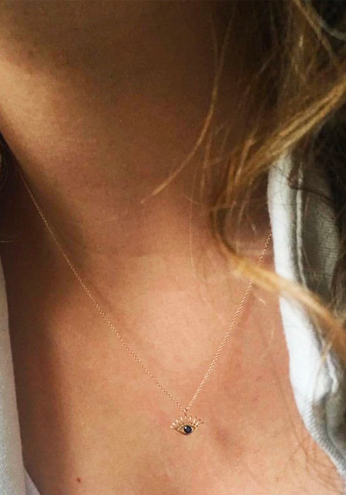 Collier Evil Eye Saphir - Kismet By Milka