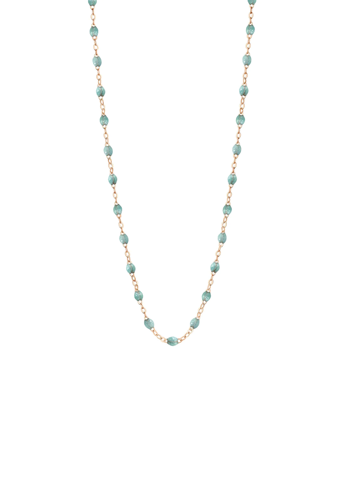 Collier Classique Gigi Or Rose Et Résines Bleu Glacier 42cm - Gigi Clozeau