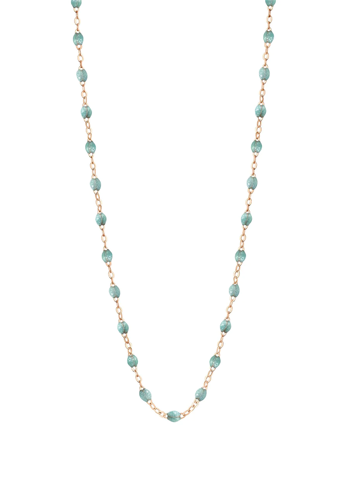 Collier Classique Gigi Or Rose Et Résines Bleu Glacier 50cm - Gigi Clozeau