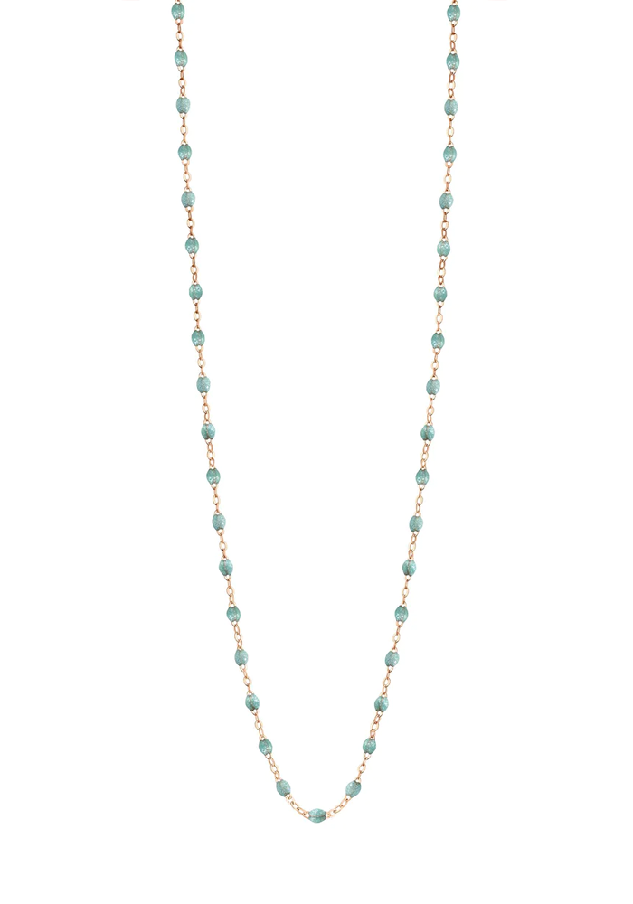 Sautoir Classique Gigi Or Rose Et Résines Bleu Glacier 60cm - Gigi Clozeau
