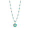 Flower Necklace Rose Gold Diamond And Jade Resins 42cm