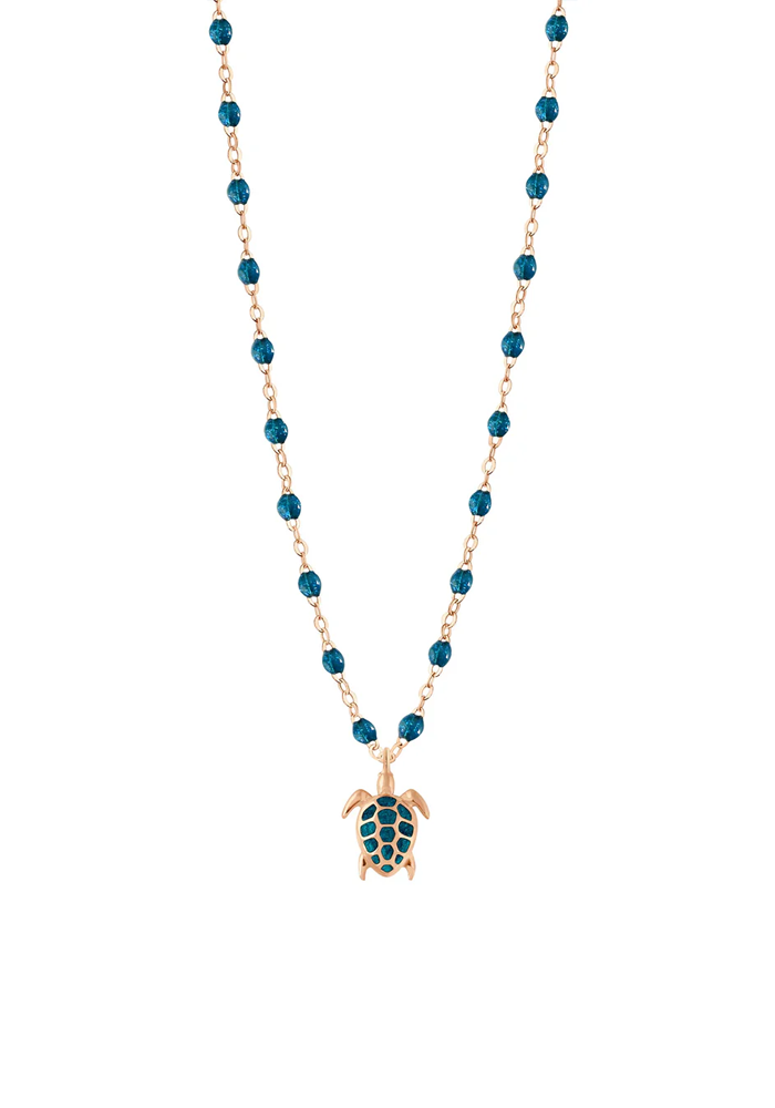 Collier Tortue Or Rose Et Résine Jungle 42cm - Gigi Clozeau