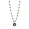 Flower Necklace Rose Gold Diamond And Black Resins 42cm