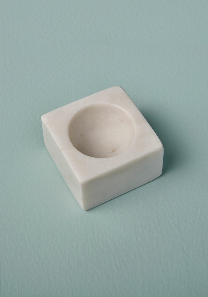 Coquetier Large Carré En Marbre Blanc - Be home