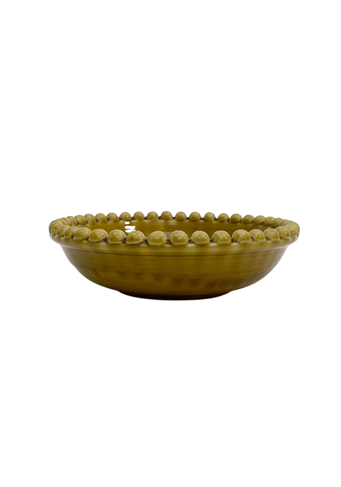 Coupe En Céramique Avec Bords Multi Boules Jaune - Bazar De Luxe