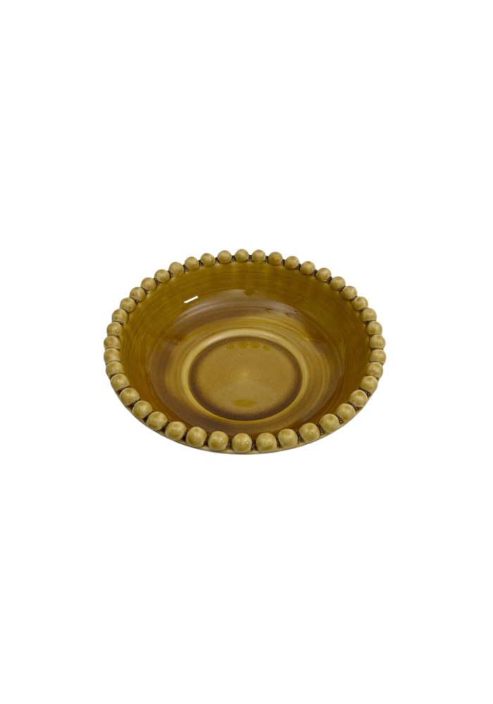 Petite Coupe En Céramique Avec Bords Multi Boules Moutarde - Bazar De Luxe
