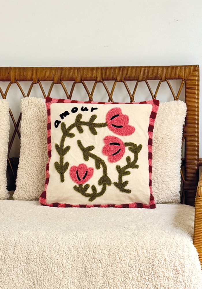 Coussin Influence Coquelicot Rose - Sélectionné par Blush