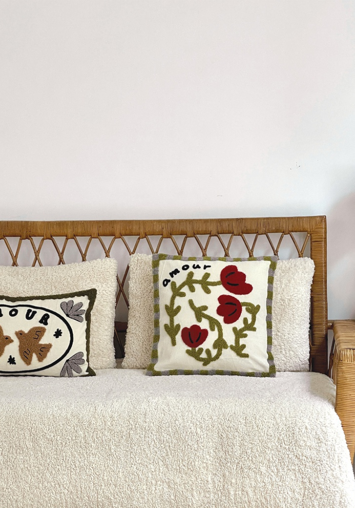 Coussin Influence Coquelicot Rouge - Sélectionné par Blush