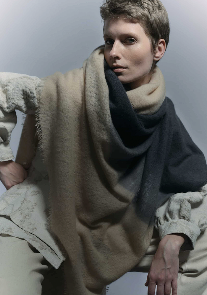 Macadam & Sandstone Long Open Scarf