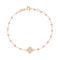 Pulsera Lucky Clover De Diamantes Oro Rosa Y Resinas Rubor 17cm