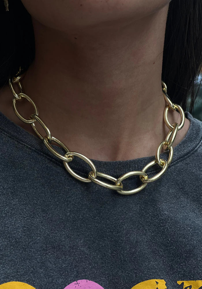 Collier Laiton Doré Chaine Ovale Epais XL - Canyon