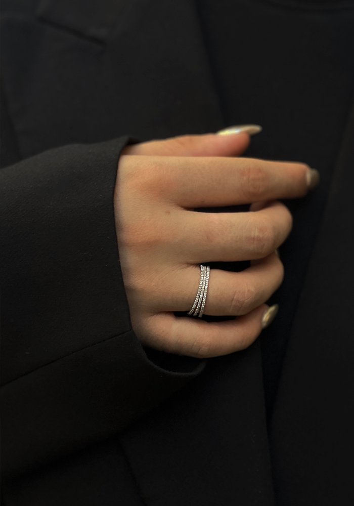 Bague Cosmos En Or Blanc 14k Et Diamants Blancs