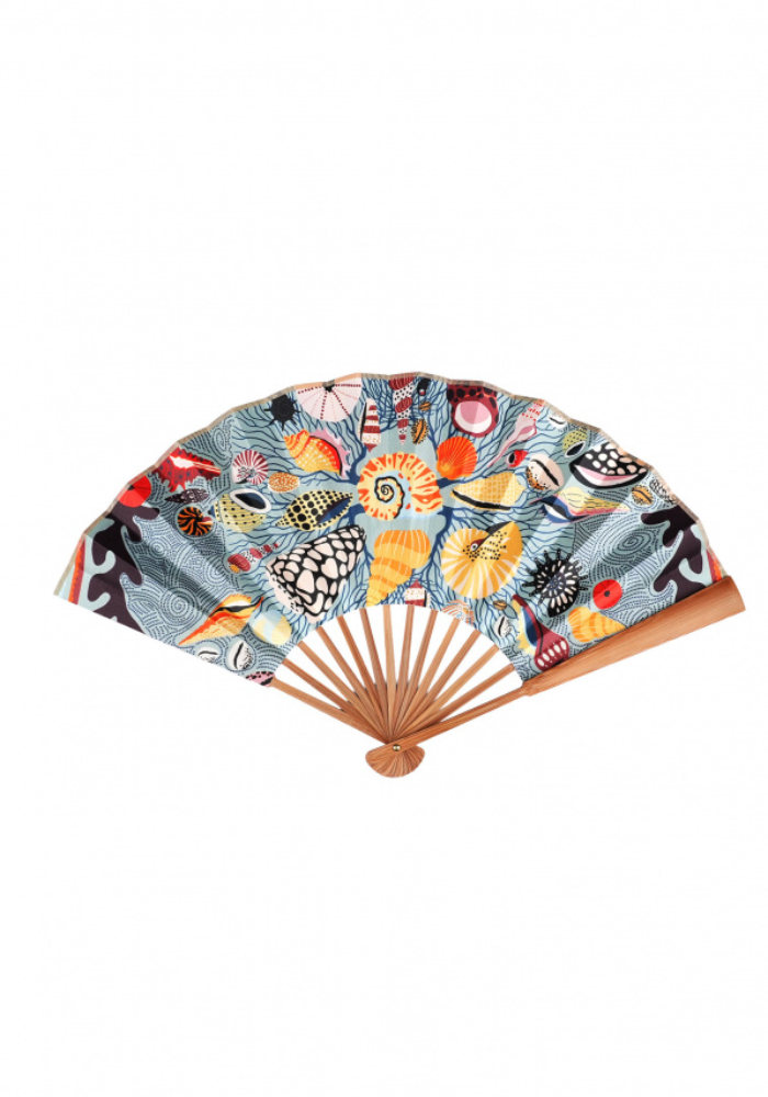 Eventail Fanfun Coral Bleu - Wild Paris