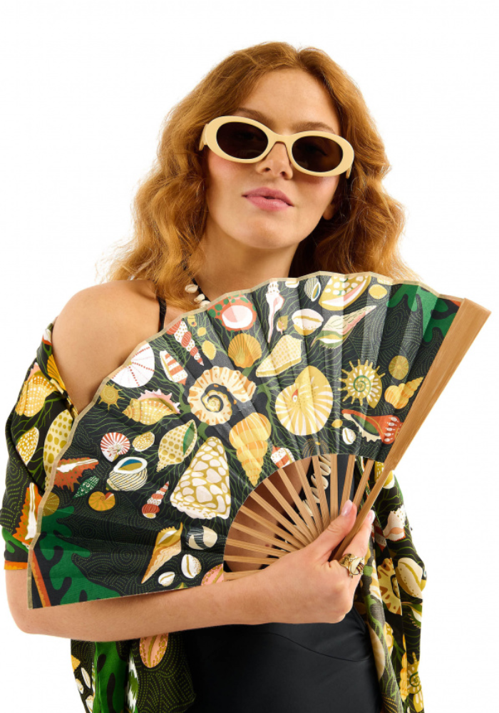 Éventail Fanfun Coral Bleu - Wild Paris