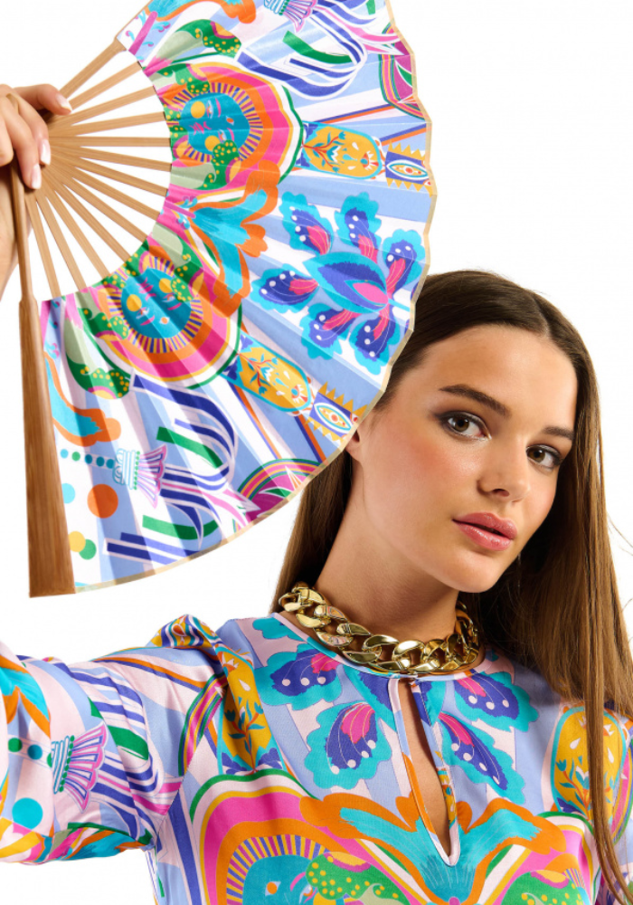 Éventail Fanfun Enchantred Bleu - Wild Paris