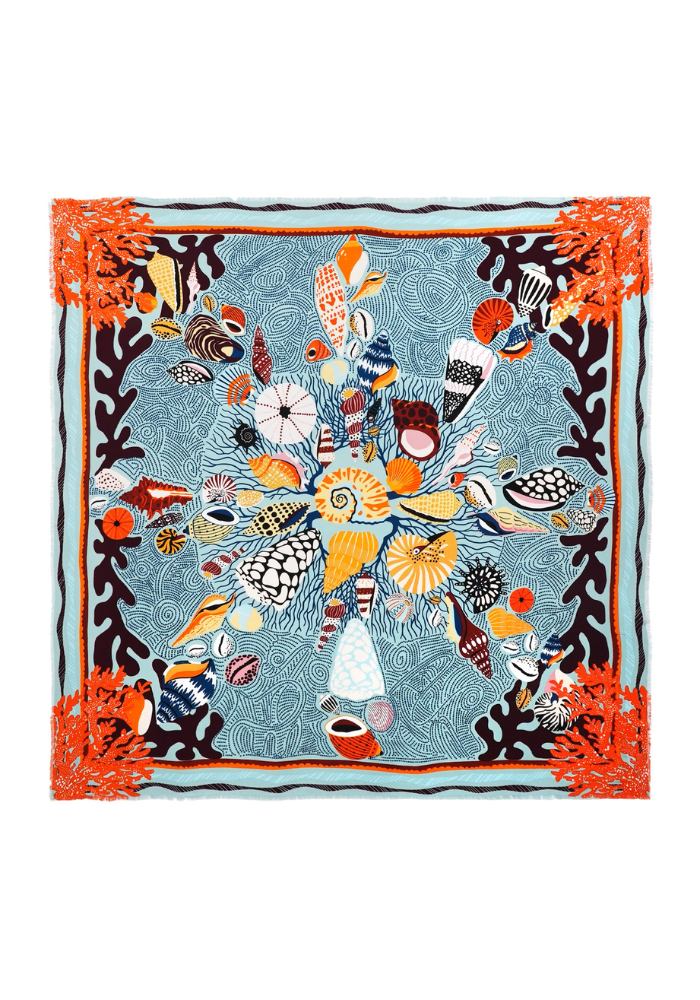 Foulard Coral Big Bleu - Wild Paris