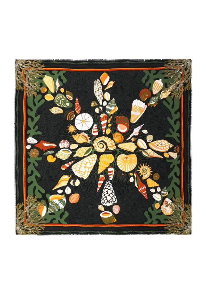 Foulard Coral Big Noir - Wild Paris