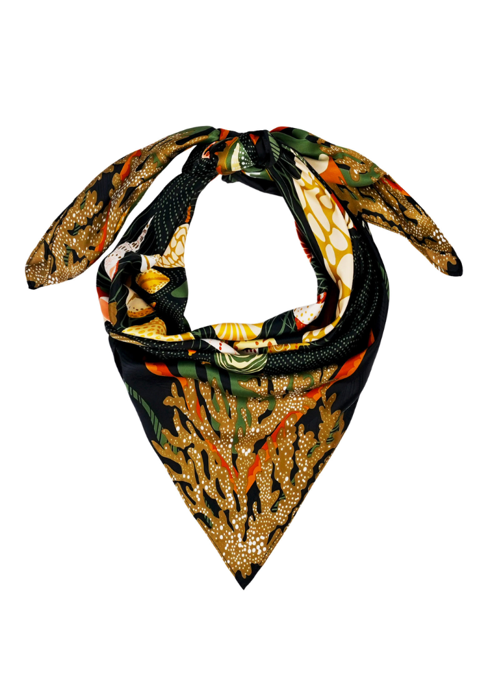 Foulard Coral Médium Noir - Wild Paris