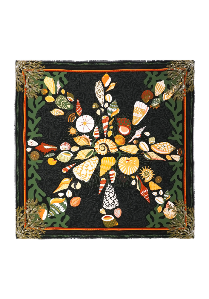 Foulard Coral Médium Noir - Wild Paris