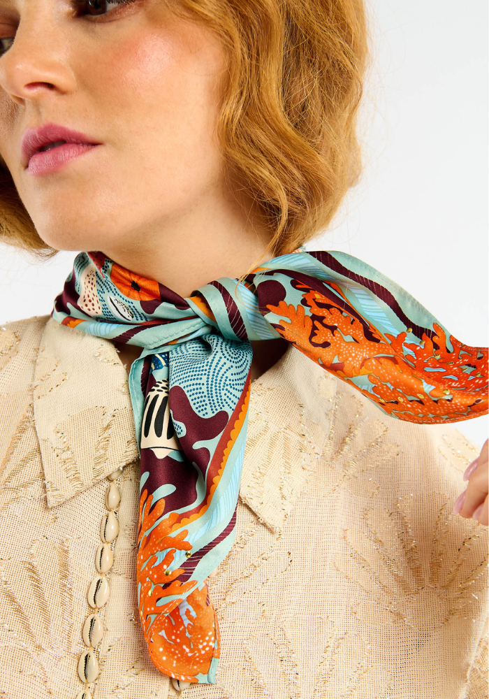Foulard Coral Mini Bleu - Wild Paris