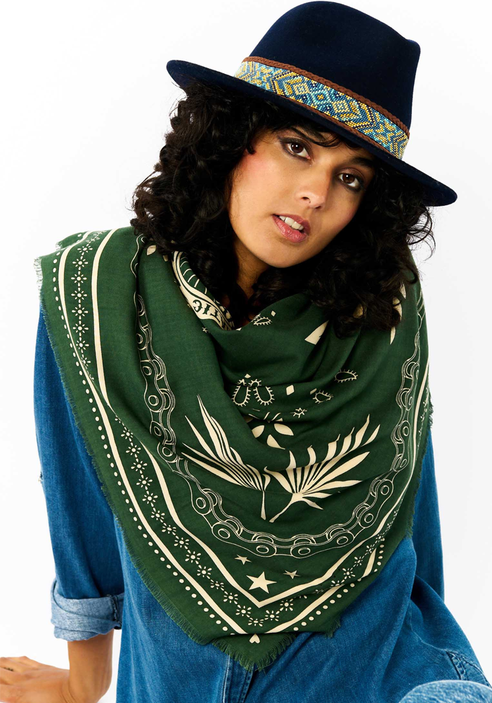Foulard Bandana Vert - Wild Paris