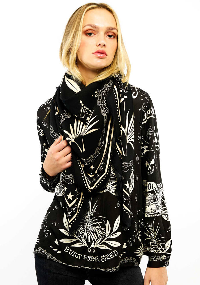 Foulard Bandana Noir - Wild Paris