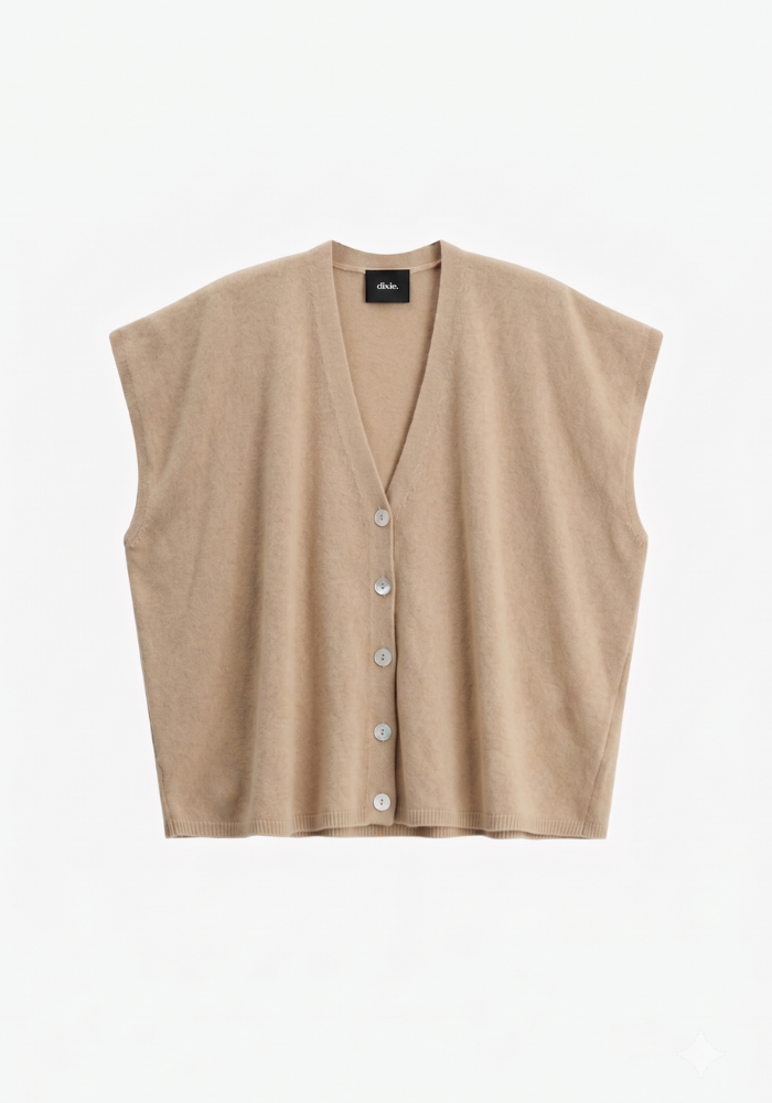 Gilet Sans Manche Oversized Beige - Dixie