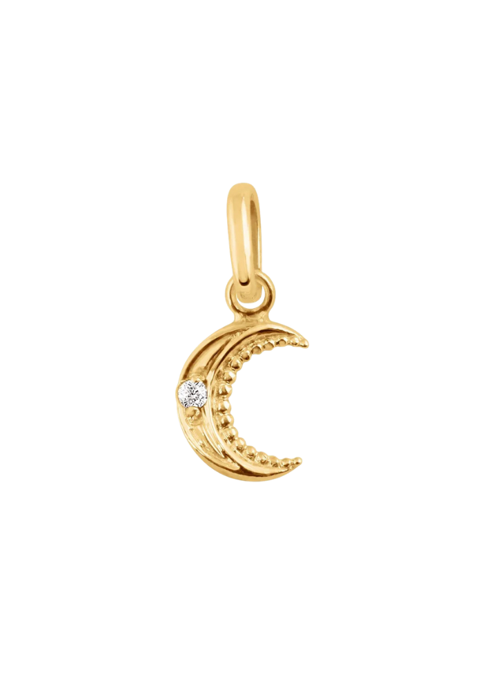 Pendentif Petite Lune Or Blanc Et Diamants - Gigi Clozeau