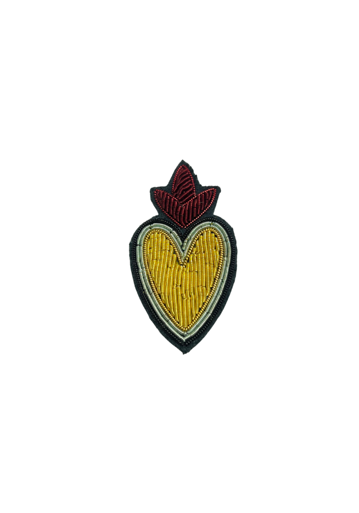 Broche Coeur Exvoto Jaune Et Bordeaux - Sélectionné par Blush