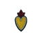 Broche Coeur Exvoto Jaune Et Bordeaux