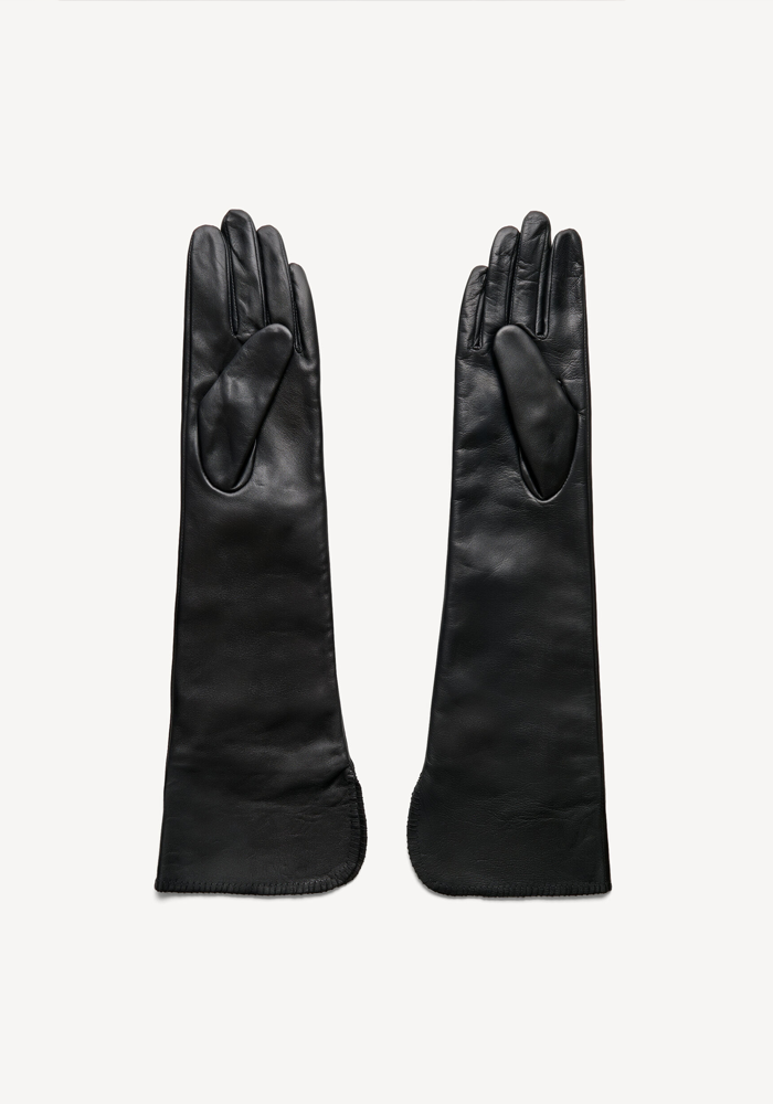 Gants En Cuir Gemi Noirs - By Malene Birger