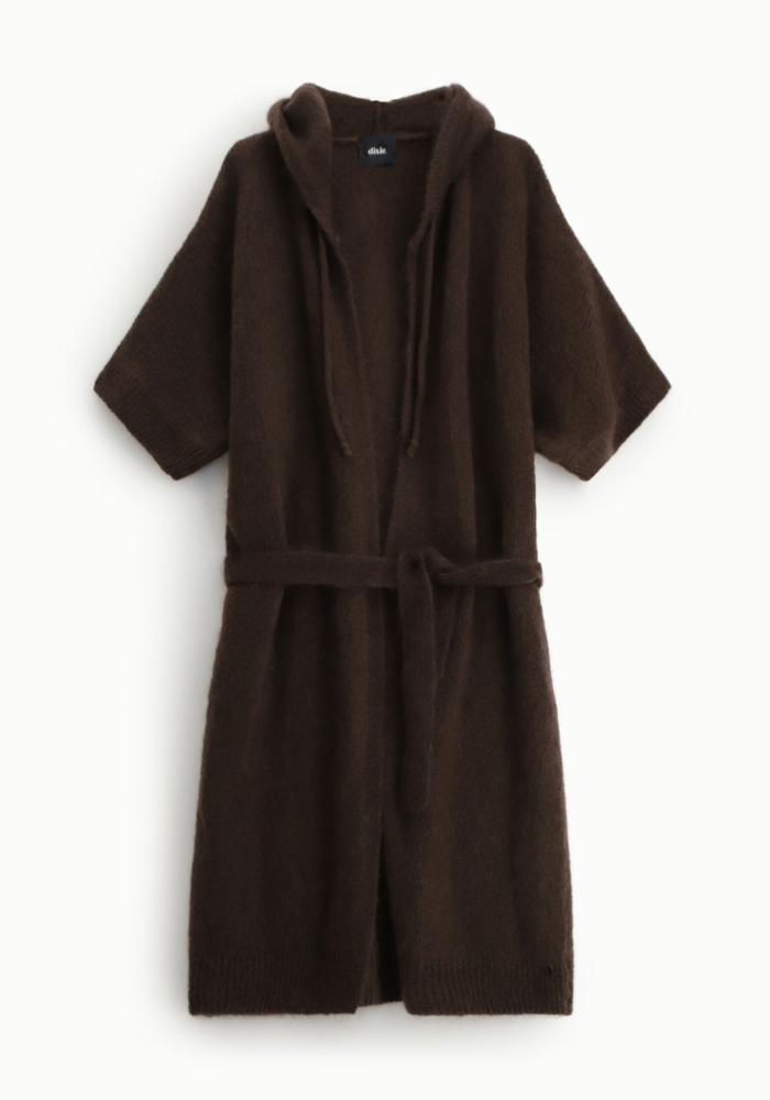 Gilet Long À Capuche En Maille - Dixie