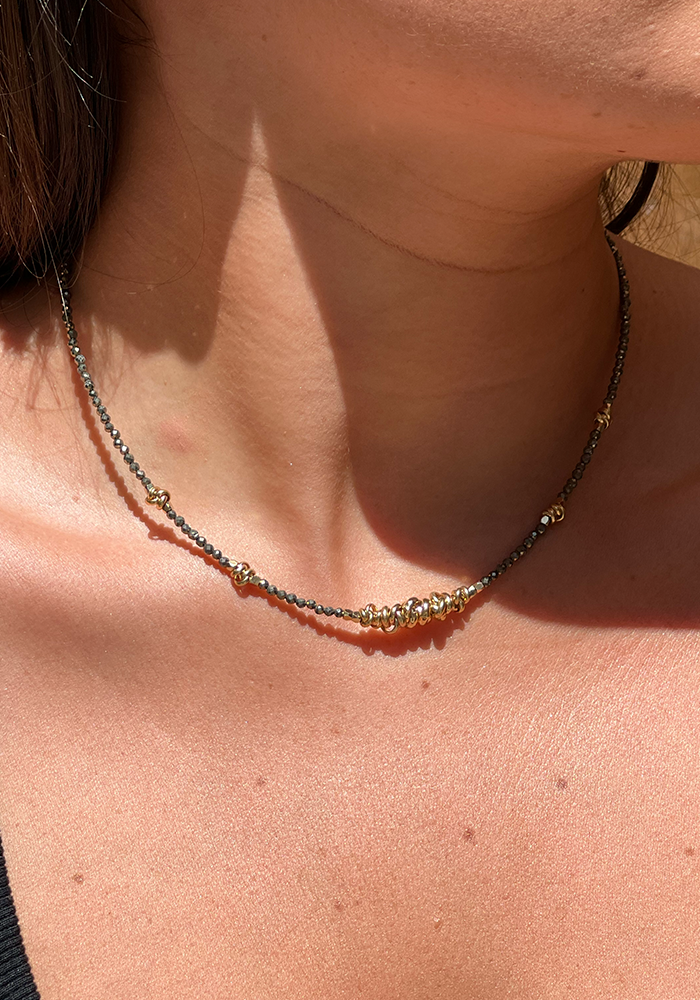 Collier Sharon Plaqué Or Pyrite - Hanka Ïn