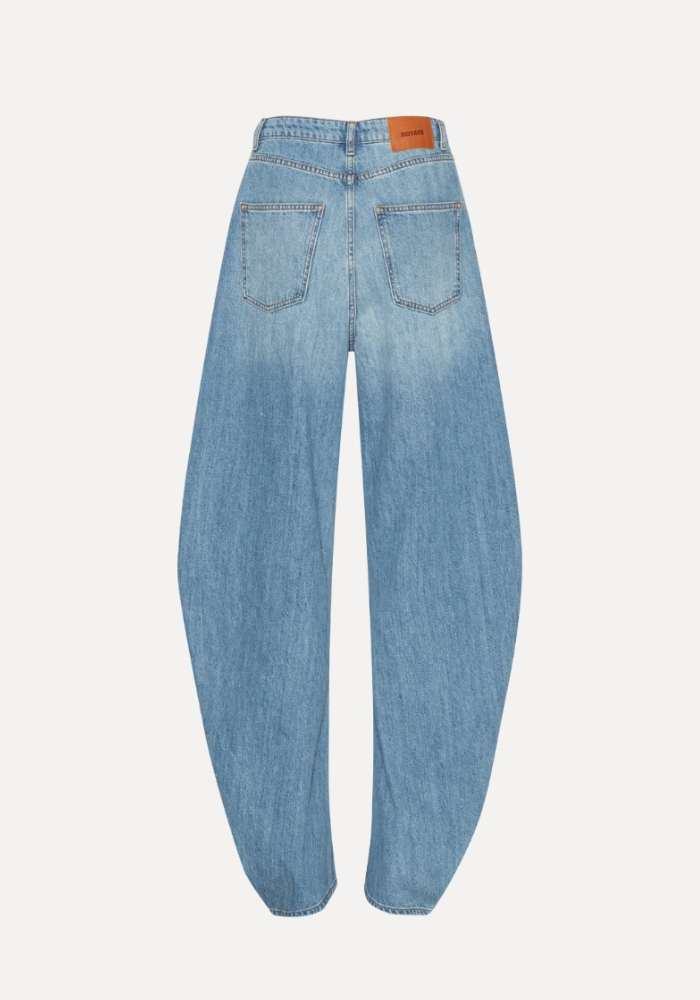 Jean Draped Barrel Leg Light Blue Denim - Rotate