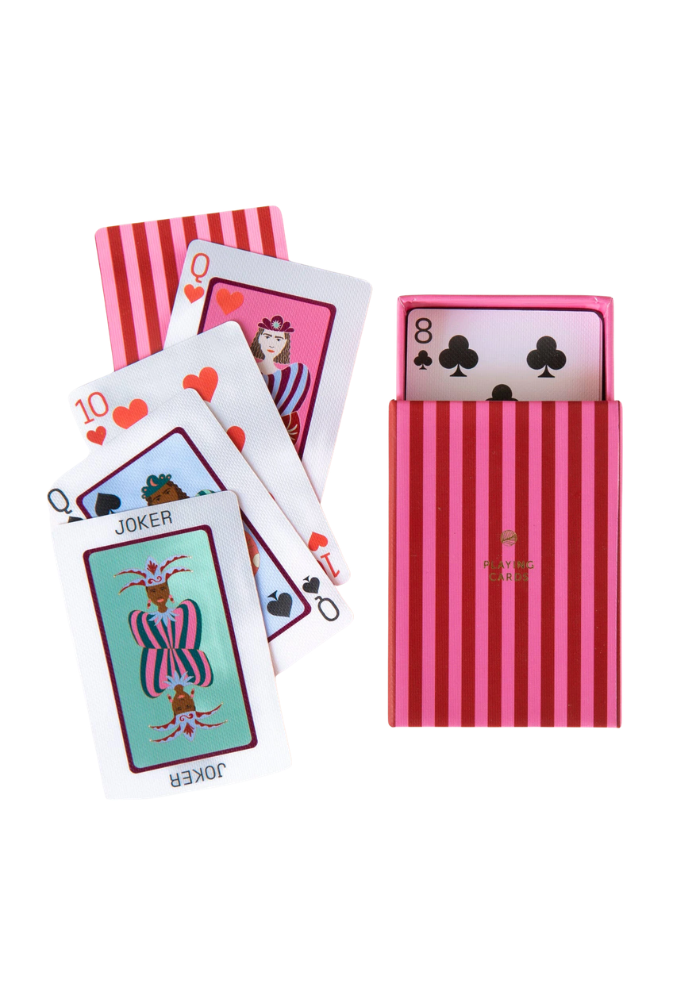 Jeu de 54 Cartes Rayures Rouges - A-Journal