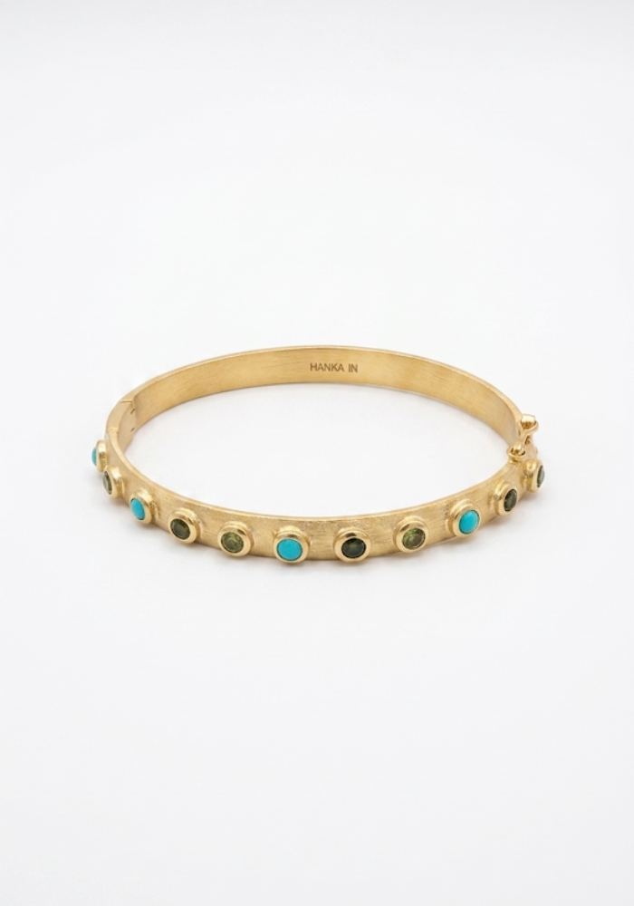 Jonc Clyde Turquoise Agathe Verte - Hanka Ïn