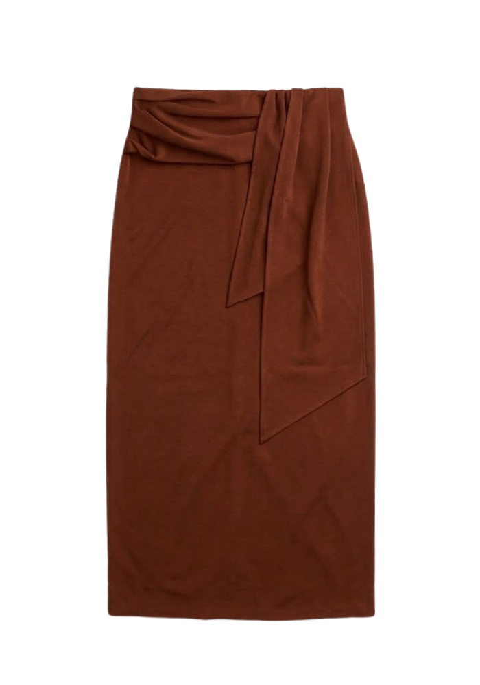 Jupe Longue Droite Fente Rust - Su