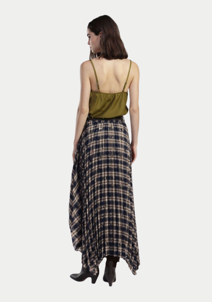 Jupe longue asymétrique à carreaux - Dixie